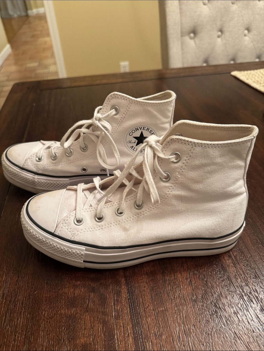 Converse High Top Sneakers in White Canvas